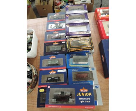 A collection of 00 gauge Rolling Stock, Dapol Wagons x10, Bachmann Wagons x7, Bachmann 30-921 Junior Saddle Tank No8, Graham 