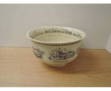 A large ceramic Bowl commemorating The Opening Of The Liverpool and Manchester Railway on the 15th September 1830, no makers 