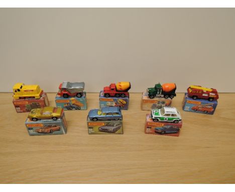 Eight Matchbox Series Superfast Lesney 1974-1982 die-casts, No 12 Citroen CX, metallic light blue, No 16 Pontiac Trans-Am, go