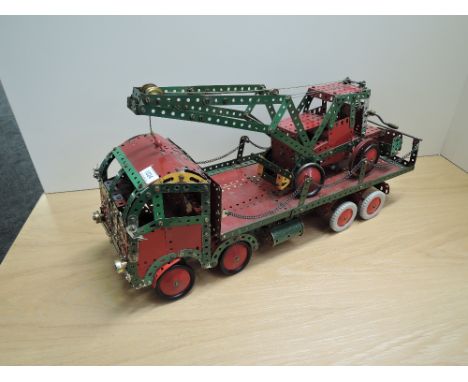 Two Meccamo hand built models, Flat Wagon and Tractor with Winch