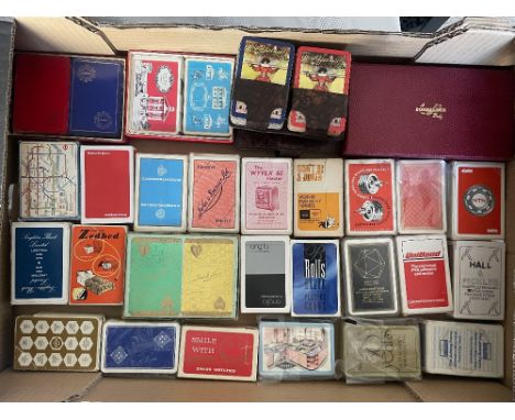 A box of vintage Advertising Playing Cards including Dowding &amp; Mills, Fairy Dyes, Finish, Lansing Bagnall etc, 60+, all b