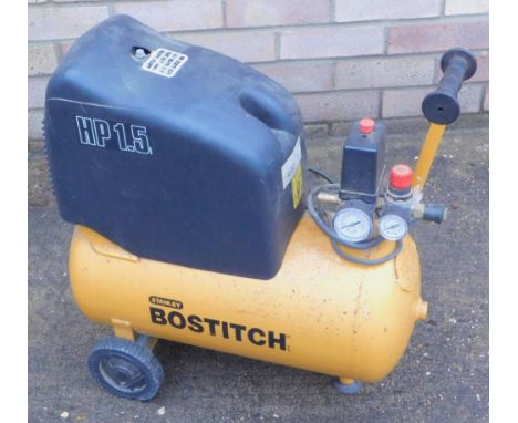 A Stanley Bostitch compressor, with 1.5HP engine.