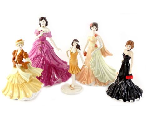 A collection of ceramic figurines, to include Coalport, Special Occasion, Coalport Collectables, November - Topaz, Rendezvous