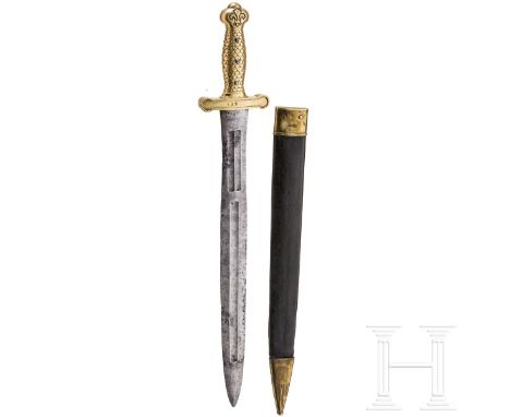 Faschinenmesser M 1816 für Mannschaften der Fußartillerie  Zweischneidige, beidseitig dreifach gekehlte Gladius-Klinge (narbi