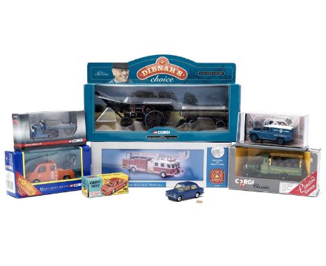 Corgi diecast model vehicles, including: Corgi Toys Hillman Imp, 251; Dibnah’s Choice Fowler B6 Crane Engine &amp; Log Traile