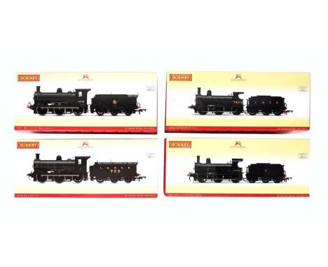 Hornby 00-gauge locomotives and tenders, comprising: R.3622, R.3230, R.3231 and R.3621, boxed.
