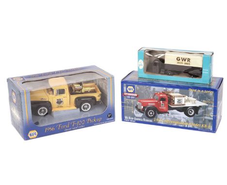 First Gear Napa 1956 Ford F-100 Pickup diecast model vehicle; First Gear Napa 75th Anniversary 1949 International Model KB-8 
