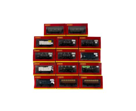 Hornby 00-gauge rolling stock, including hopper wagons, vans and other items, boxed. (14)