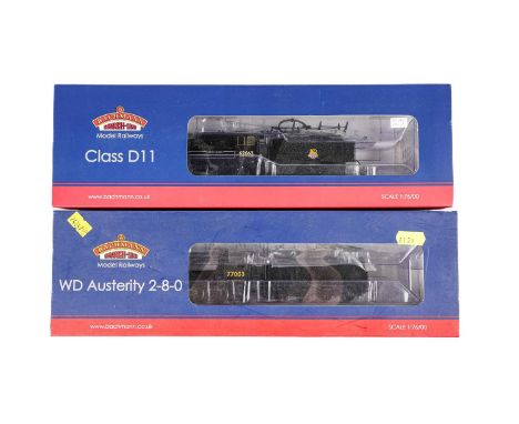 Bachmann 00-gauge steam locomotive and tender, WD Austerity Class 77073, 32254A; and Class D11 62663 Prince Albert, 31146, bo