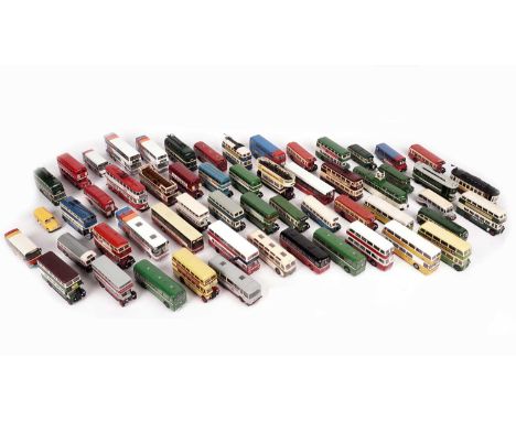 A selection of diecast model buses, by makers including: Corgi; Exclusive First Editions; and others, each unboxed.