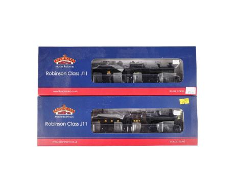 Bachmann 00-gauge steam locomotive and tender, Robinson Class J11, 31318, 5371 LNER Black; together with another 31319, 64311