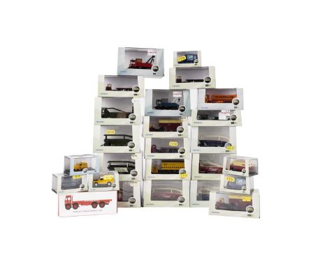 A selection of Oxford diecast 1:76 scale vehicles, primarily from the Military, Haulage, and Automobile Company series, all b