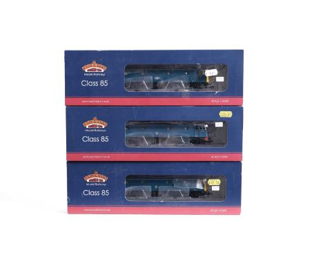 Bachmann 00-gauge Class 85 electric locomotives, comprising: 31678, 31676, 31677, all boxed. (3)