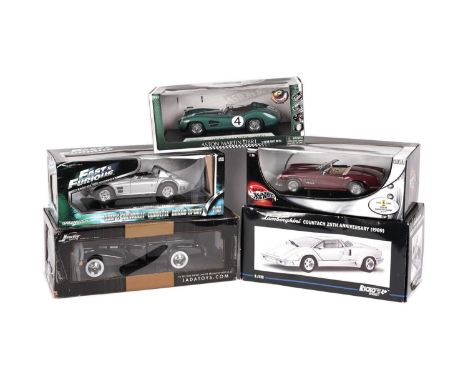 Diecast model vehicles, including: Greenlight Fast &amp; Furious Dom’s Chevrolet Corvette Grand Sport, scale 1:18; Jada Toys 