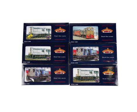 Bachmann 00-gauge diesel shunter locomotives, comprising: 32102, 31338, 32100, 32101, 32101A and 32102A, all boxed. (6)