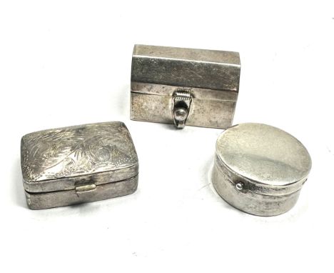 3 vintage silver pill boxes 