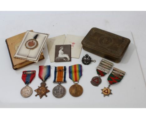 First World War and later medal group - comprising George VI Imperial Service medal, named to Arthur Willie Musson, 'Mons Sta