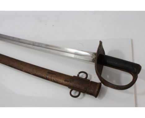 Rare Victorian 1885 pattern Cavalry Troopers' sword and scabbard with good blade (sharpened for active service), retaining mo