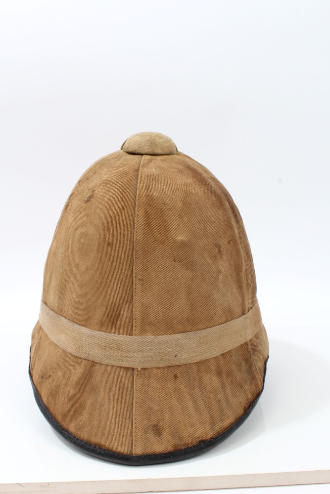 Late Victorian Boer War period other ranks pith helmet with leather ...