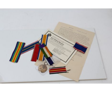 Kurt Helmut Berszun, Panzer Regiment - one letter and certificate, First World War medal and sundry ribbons
