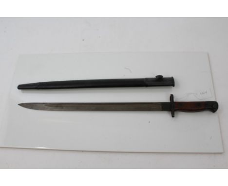 First World War Wilkinson 1907 pattern bayonet with scabbard retaining most of its original finish