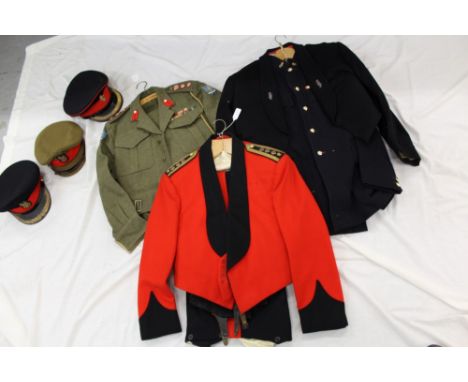 Second World War khaki battle dress blouse and trousers with mounted medal ribbons and rank insignia for Colonel, together wi