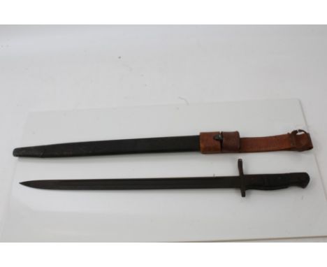 First World War 1917 pattern Remington bayonet with scabbard and frog
