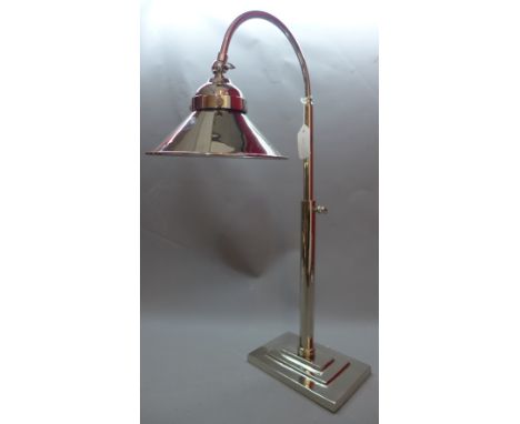 A chrome Art Deco style desk lamp, H.57cm