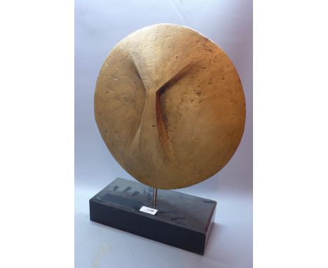 Manner of Takis (Panayiotis Vassilakis) Greek 20th century modernist bronze sculpture signed indistinctly 