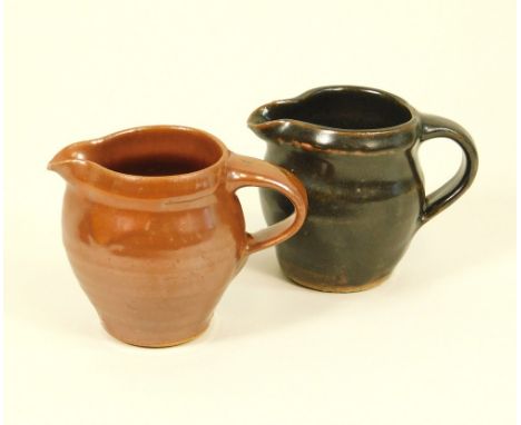 LEACH STANDARD WARE. Two Leach Pottery Standard Ware small jugs.