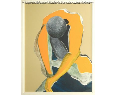 DOREEN ALLEN. Resting figure. Mixed media on canvas. Signed &amp; dated 2004 to the reverse. 96 x 72cm.