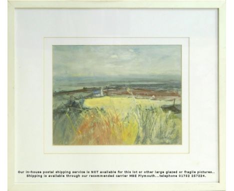 STEVE SLIMM. 'Moorland Cottage.' Mixed media. Signed. 25 x 33cm.