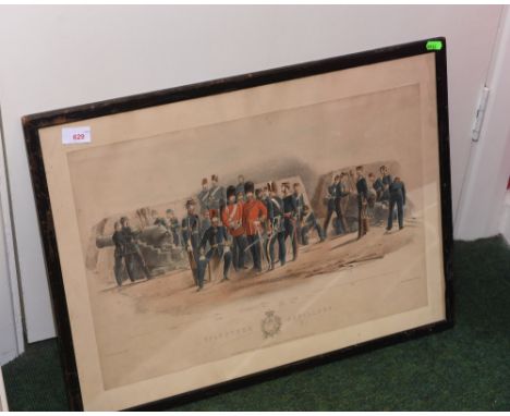 A coloured print after W Sharpe, volunteer Artillery