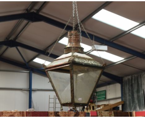 A 19th century copper street lantern (a/f)