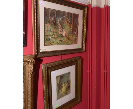 After Margaret Tarrant, The Fairy Way, coloured reproduction print together with another print of Fairytale princess by the s