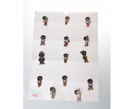 A collection of fourteen Robertson Jam Gollywog badges, majority vintage (14)