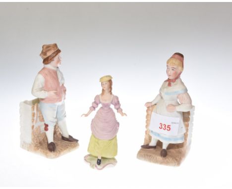 A group of three Continental bisque figures
