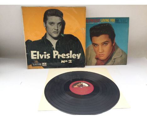 An early UK pressing of Elvis Presley 'Rock n Roll No.2' CLP 1105, feelable scratches, together with a 10inch 'Loving You' (2