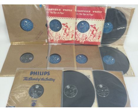 Eleven Elvis Presley 78s including blue HMV labels.