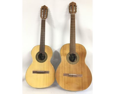Two Giannini guitars comprising a 6 string classical model and a 10string model. Both supplied with soft carry cases.