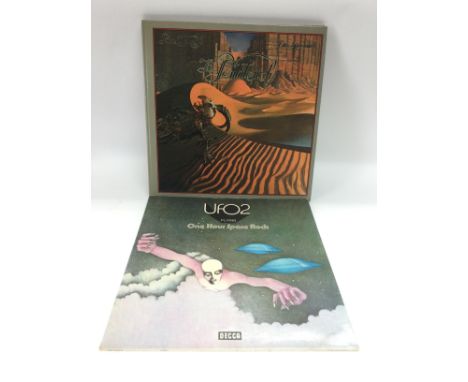 Two prog rock LPs comprising a first UK pressing of the 'Flying One Hour Space Rock' LP by UFO2, SLK 16726-P and 'The Pentate
