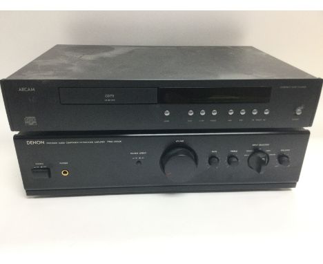 A Denon PMA-255UK amplifier, an Arcam CD73 CD player and a pair of Kef Cresta 10 speakers. Comes supplied with a remote contr