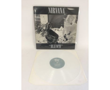 A limited edition white vinyl 'Bleach' LP by Nirvana. Believed to be one of the first UK white vinyl pressings limited to a r