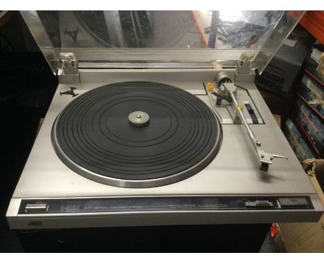 A JVC L-A100 auto return record player and a pair of Mission 77 speakers (3).