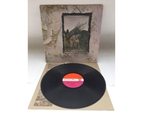 A first UK pressing of 'Led Zeppelin IV' with inverted feather logo on Side 2 label. Vinyl Ex.