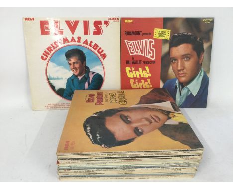 A collection of Elvis Presley LPs,