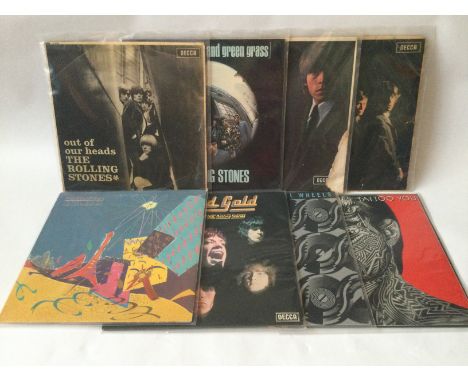 Eight Rolling Stones LPs comprising their first two UK albums, 'Out Of Our Heads', 'Steel Wheels' and others.