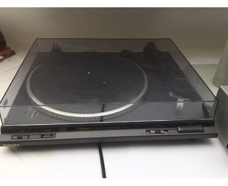 A Technics SLBD22D record player and other Technics separates including an SH-DV170 stereo sound processor, a SL-DV170 5CD ch