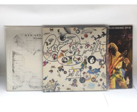 Three Led Zeppelin LPs comprising a first UK pressing of 'Led Zeppelin III', 2401 002 with red/plum Atlantic labels and 'Do w