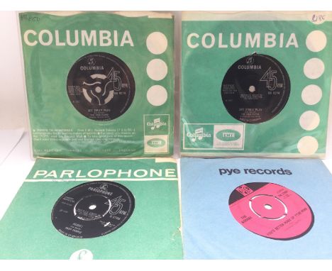 Four collectable 1960s 7inch singles comprising a first UK pressing of 'You'd Better Make Up Your Mind' by The Koobas, 'Hush!